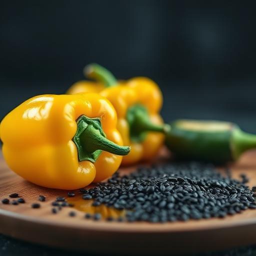 Sesame Oil/Ginger Bell Peppers/Chili & Black Sesame Seeds