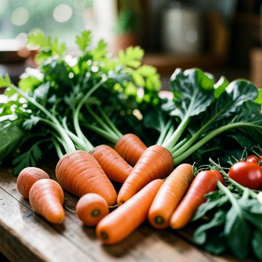 Vitamin A is found in many different foods, like carrots and other orange vegetables, as well as dark green leafy vegetables.