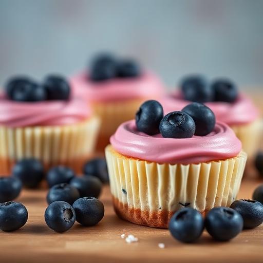 Cheesecake Cupcakes with Blueberries