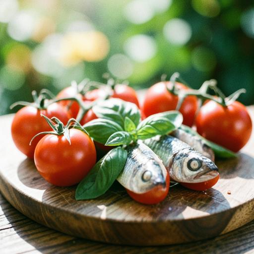 Tomatoes with Anchovies & Basil