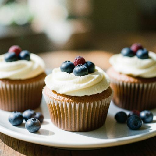 Cheesecake Cupcakes with Blueberries