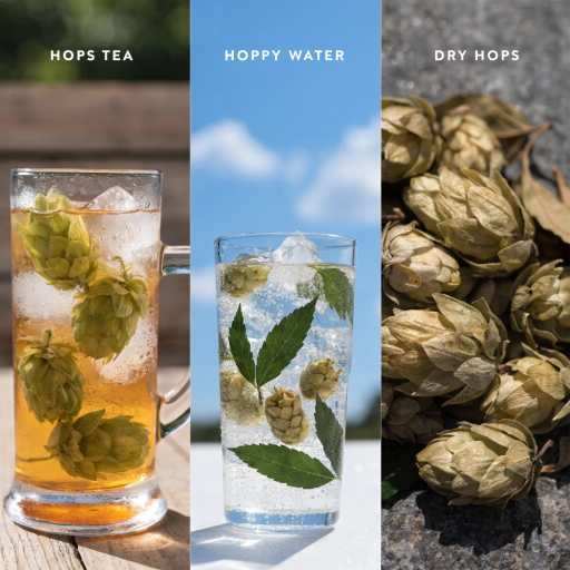 Extracts, Hops Non-Alcohol Water, Hops Pillow and Tea