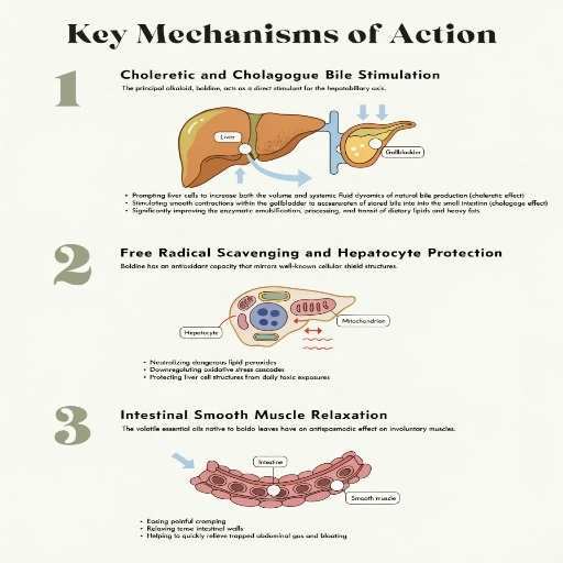 Choleretic & Cholagogue Bile Stimulation, Free Radical Scavenging & Hepatocyte Protection, Intestinal Smooth Muscle Relaxation