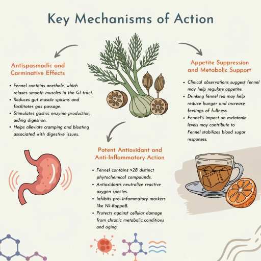 Anti-Spasmodic & Carminative Support, Potent Anti-Oxidant & Anti-Inflammation Action, Appetite Suppression & Metabolic Support