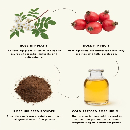 Cold-Pressed Seed Oil, Dried Rose Hip Powder, Fresh Whole Seed Pods, Rose Hip Tea