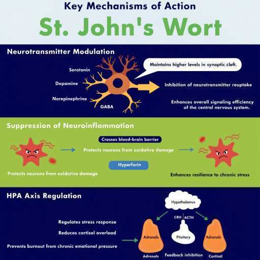 neurotransmitter mutilation, suppression neuroinflammation, HPA A regulation