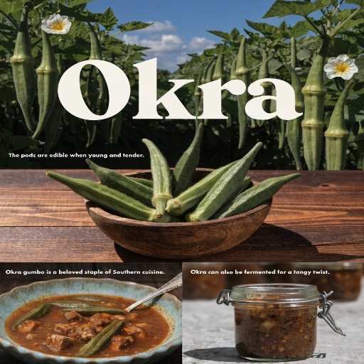 Okra Pods: Cooked, Raw, Roasted Seeds, Okra Water, Standardized Extract Powder