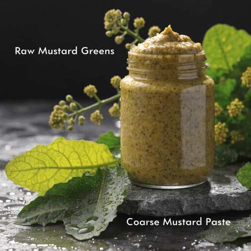 seeds, paste and greens