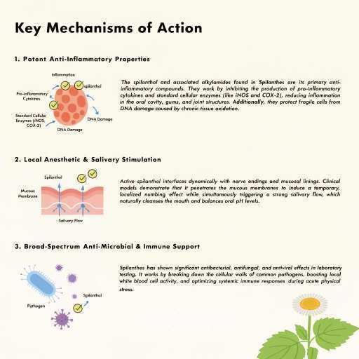 Potent Anti-Inflammatory Properties, Broad Spectrum Antimicrobial & Immune Support, Local Anesthetic & Salivary Stimulation