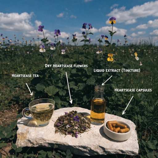 Capsules, Edible Garnish, Dried Leaf Powder, Herbal Infusion (Tea) and Liquid Tinctures