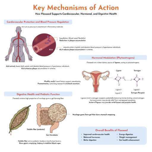 cardiovascular & blood pressure support, hormonal modulation, digestive health and prebiotic