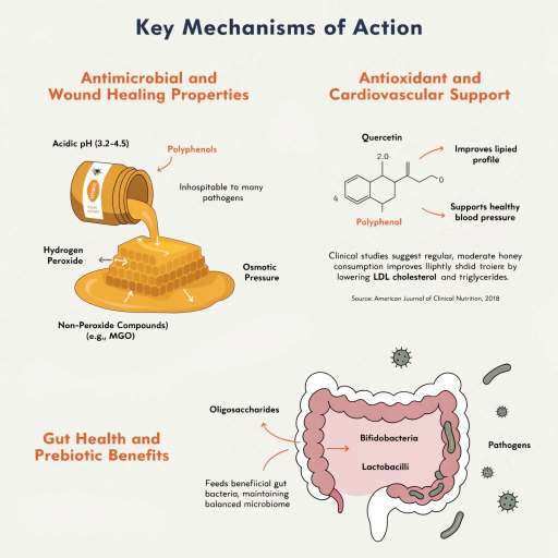 Anti-Microbial & Wound Healing Properties, Anti-Oxidant & Cardiovascular Support, Gut Health & Prebiotic Effects