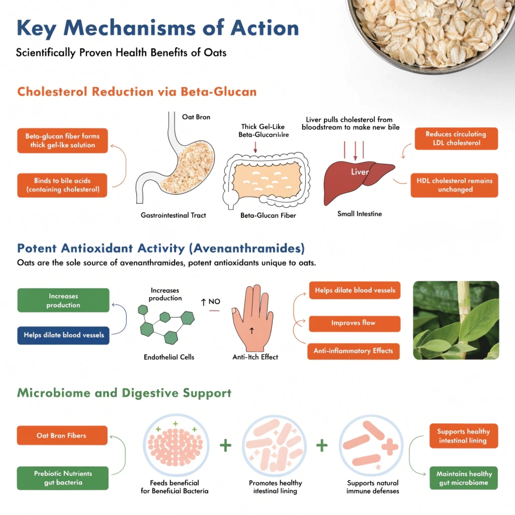 Antioxidant, Cholesterol control, Microbiome and Digestive
