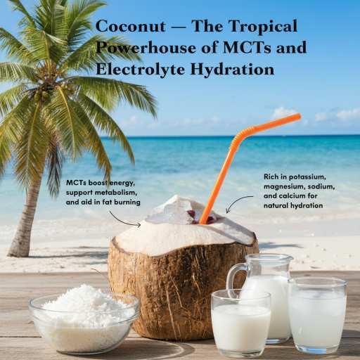 cocomut oil, coconut water, coconut milk