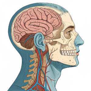 illustration of brain and blood vessels 
