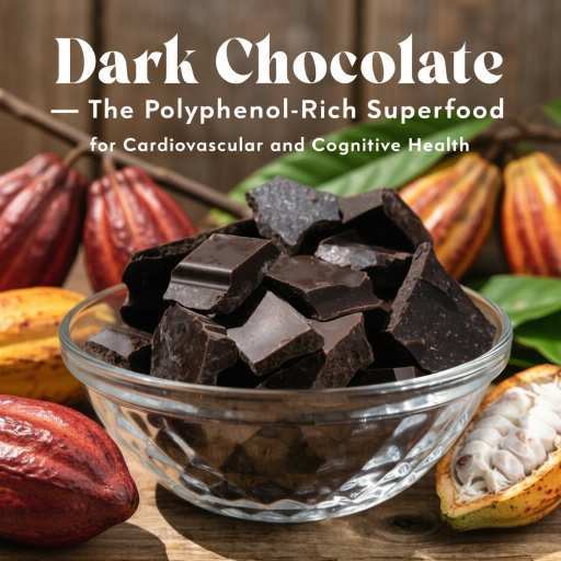 70 % or 85% dark chocolate, raw cocoa unsweetened cocoa powder