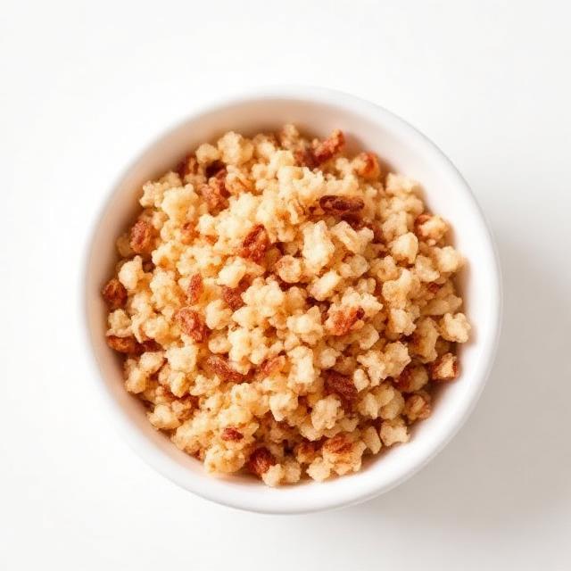 Small bowl of popped amaranth with airy texture