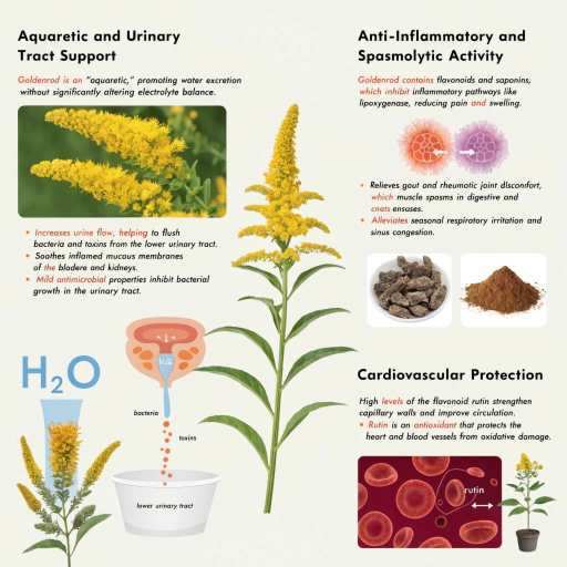 Aquaretic & Urinary Tract Support, Anti-Inflammatory & Spasmolytic Activity & Cardiovascular Support