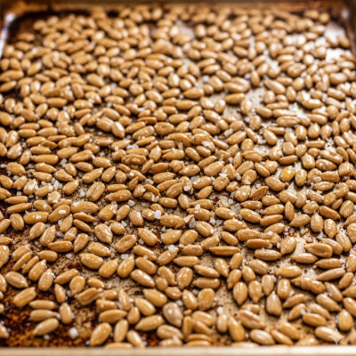 A pile of sunflower seeds.
