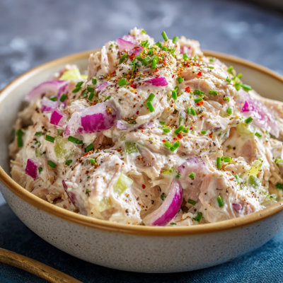 A bowl of tuna salad.