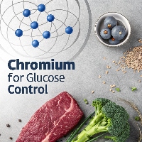 Chromium atom with whole grains and meats