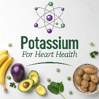Potassium atom with fruits and vegetables