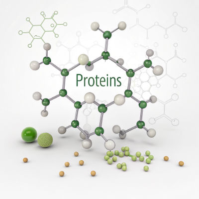 Protein structure with meat, eggs, and legumes