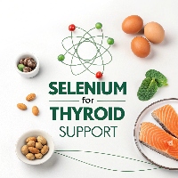 Selenium atom with Brazil nuts and seafood