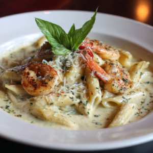EXTRA COLLOSAL SHRIMP AND CREAMY PARMESAN PASTA